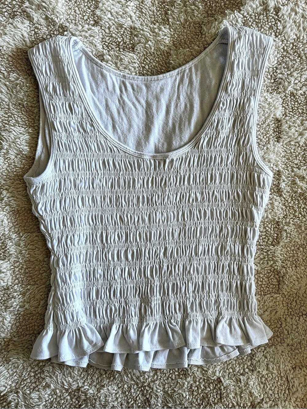 Abercrombie & Fitch 2-in-1 Reversible Smocked Top White Small